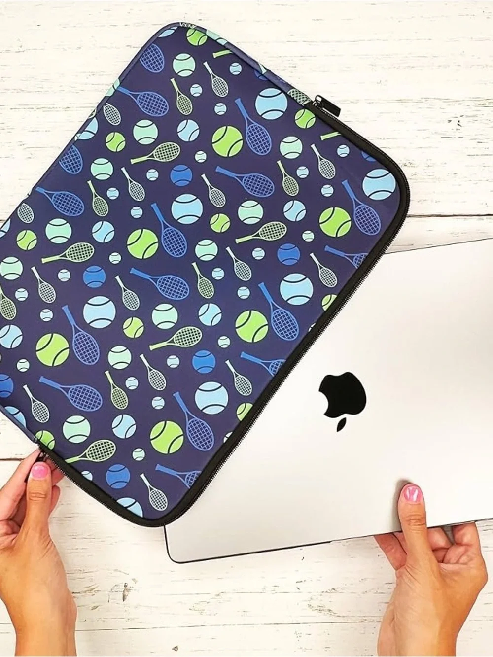Tennis Pattern Laptop Sleeve Case for 13-15 In Comp. with Tablet,notebook NEW